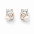 Aurora Pearl & CZ Cluster Studs Rose Gold