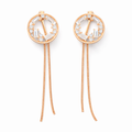 Starlight Halo Dangle Studs Rose Gold