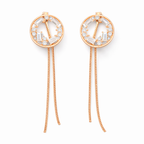Starlight Halo Dangle Studs Rose Gold