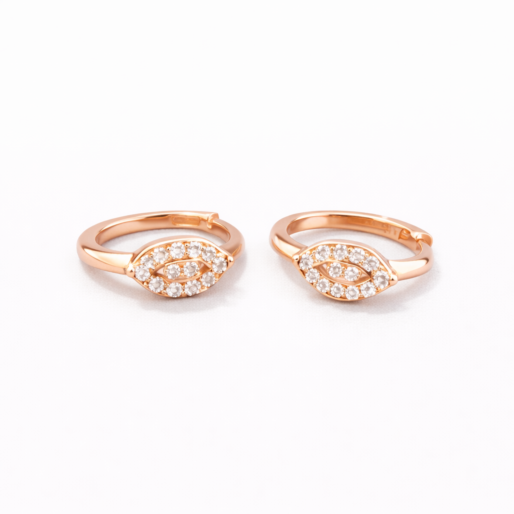 Eternal Eye Sparkle Hoops Rose Gold