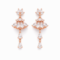 Royal Cascade Crystal Chandelier Earrings Rose Gold