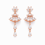 Royal Cascade Crystal Chandelier Earrings Rose Gold