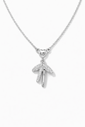 Heartline Drop Pendant Necklace Silver