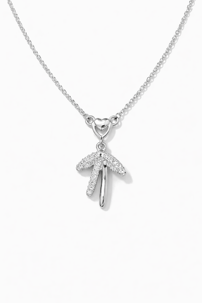 Heartline Drop Pendant Necklace Silver