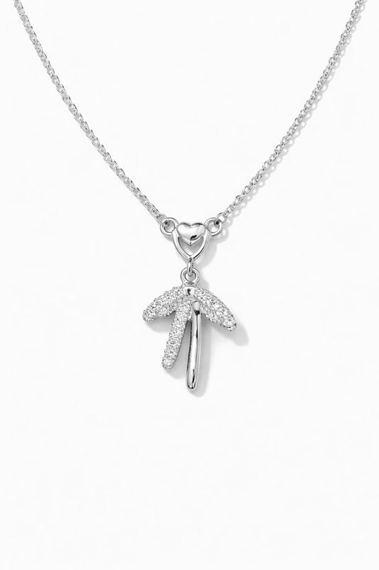 Heartline Drop Pendant Necklace Silver