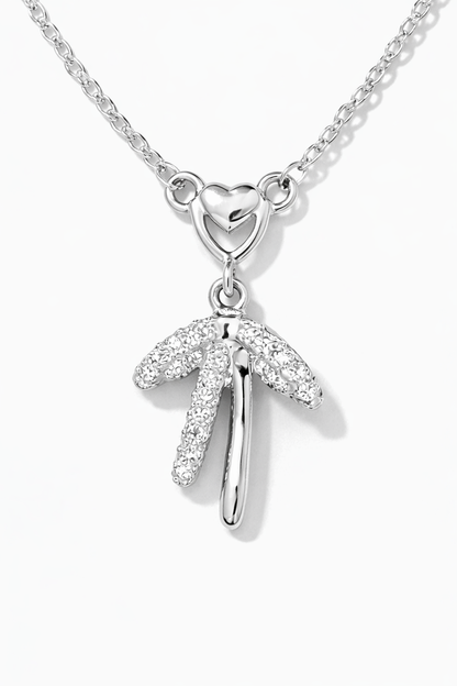 Heartline Drop Pendant Necklace Silver