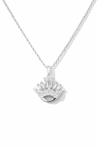 Regal Crown Spark Pendant Necklace Silver