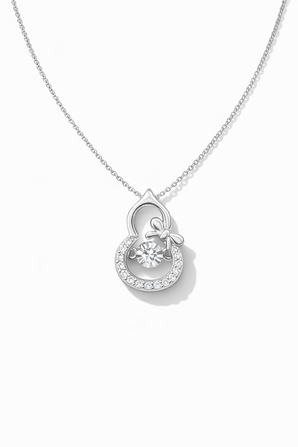 Celestial Bloom Pendant Necklace Silver