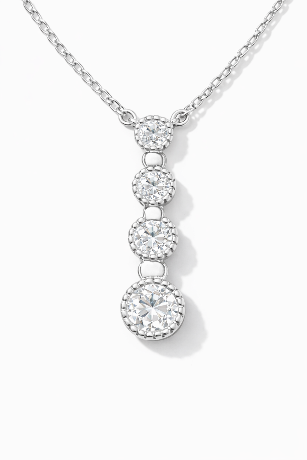 Luna Cascade Spark Pendant Necklace Silver