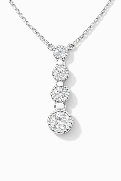 Luna Cascade Spark Pendant Necklace Silver