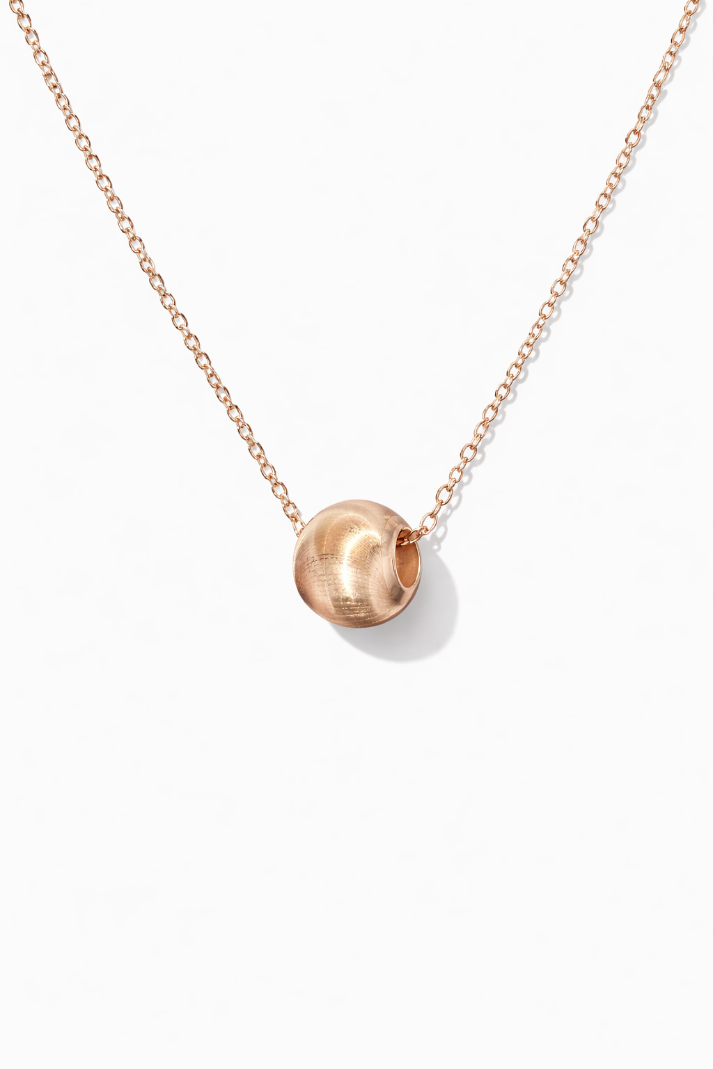 Rose Aura Sphere Pendant Necklace Rose Gold