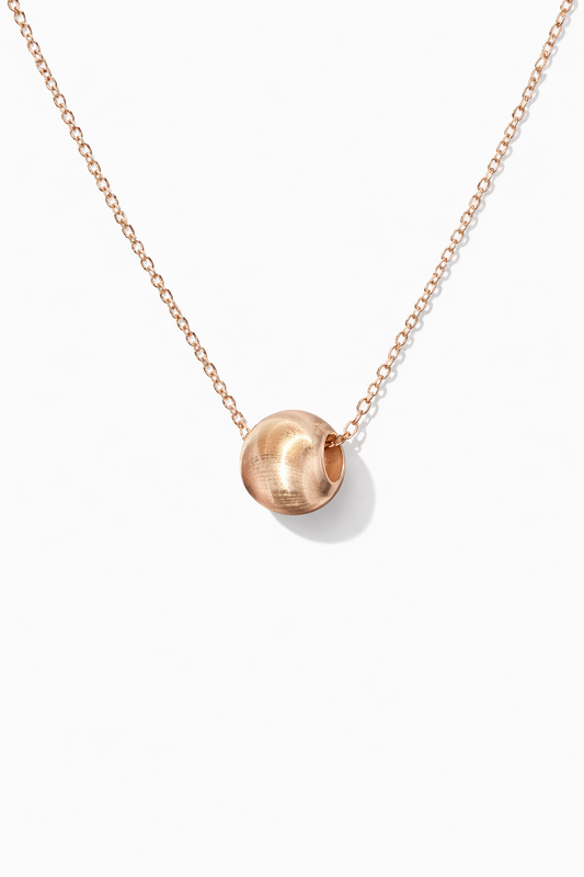 Rose Aura Sphere Pendant Necklace Rose Gold