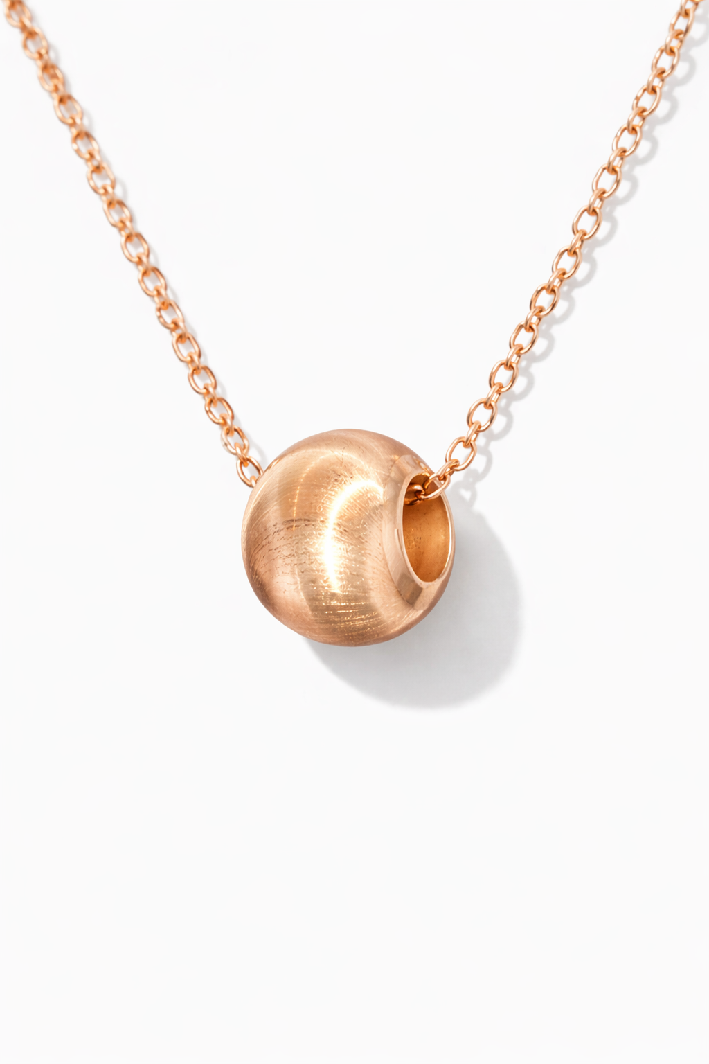 Rose Aura Sphere Pendant Necklace Rose Gold