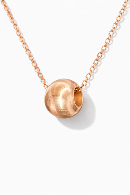 Rose Aura Sphere Pendant Necklace Rose Gold