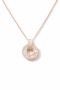Radiant Halo Circle Pendant Necklace Rose Gold