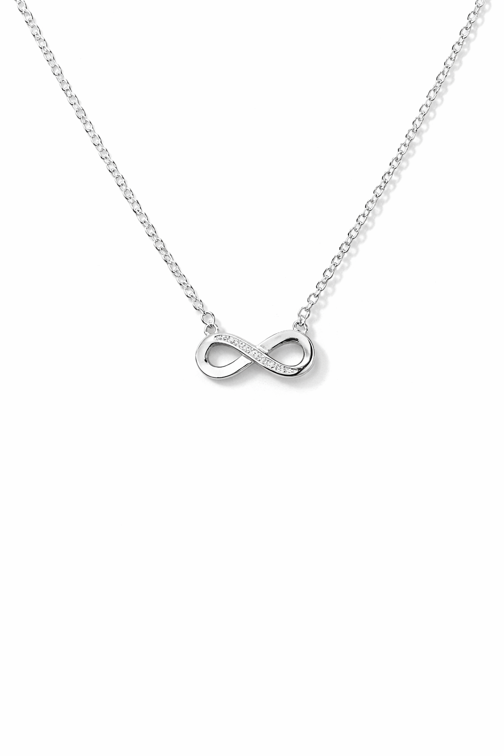 Infinity Whisper Pendant Necklace Silver