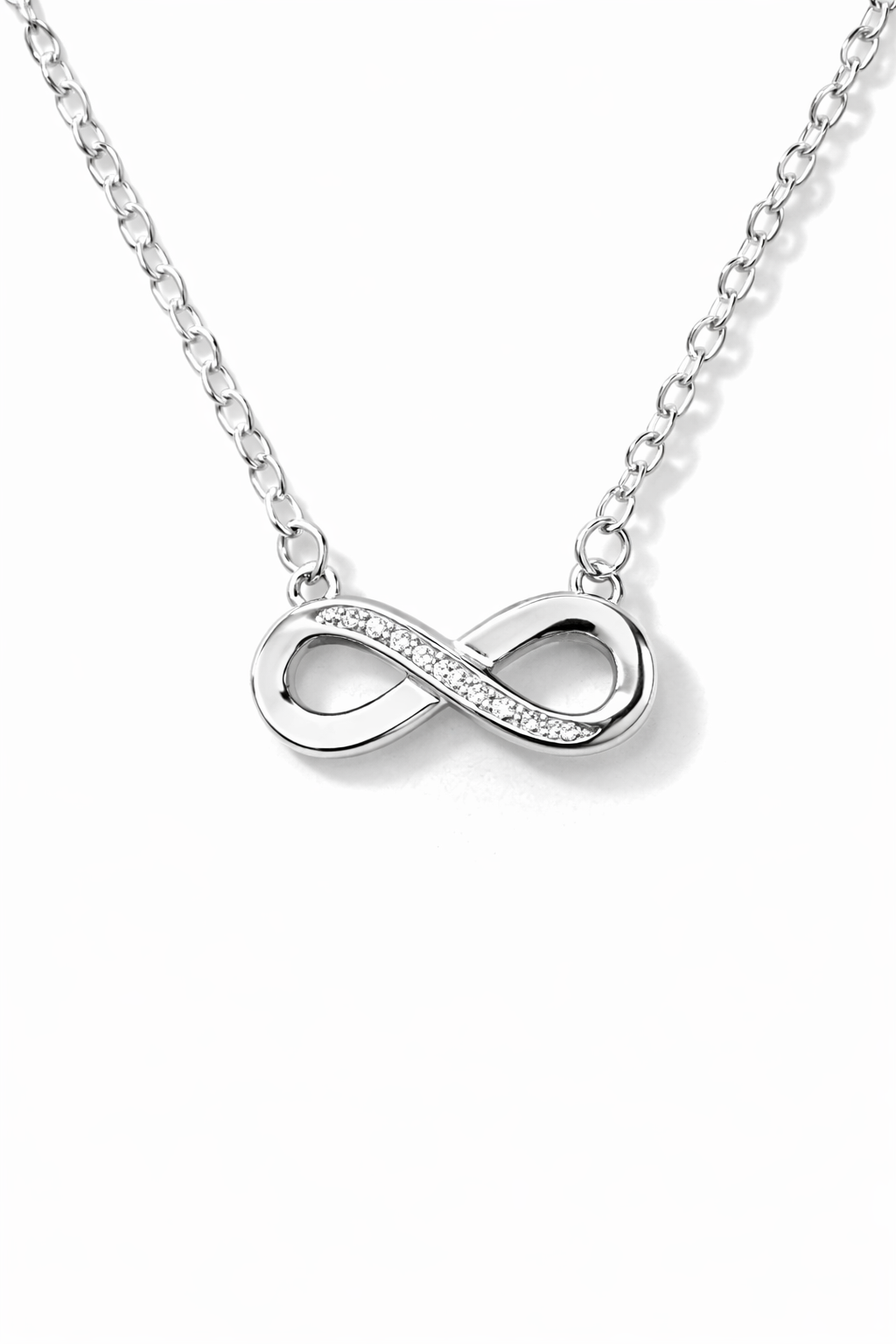 Infinity Whisper Pendant Necklace Silver