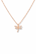 Rose Dragonfly Spark Pendant Necklace Rose Gold