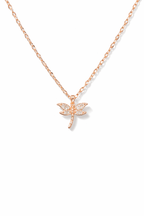 Rose Dragonfly Spark Pendant Necklace Rose Gold