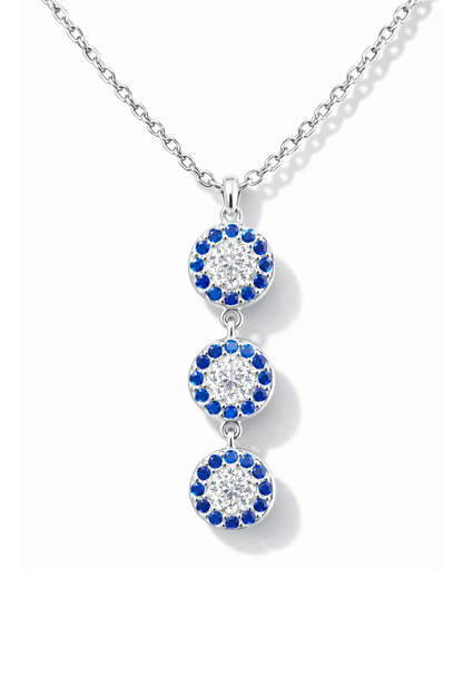Azure Guard Evil Eye Drop Necklace Silver
