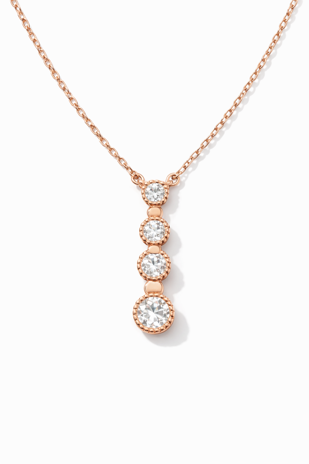 Rose Cascade Spark Pendant Necklace Rose Gold