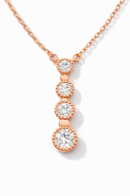 Rose Cascade Spark Pendant Necklace Rose Gold