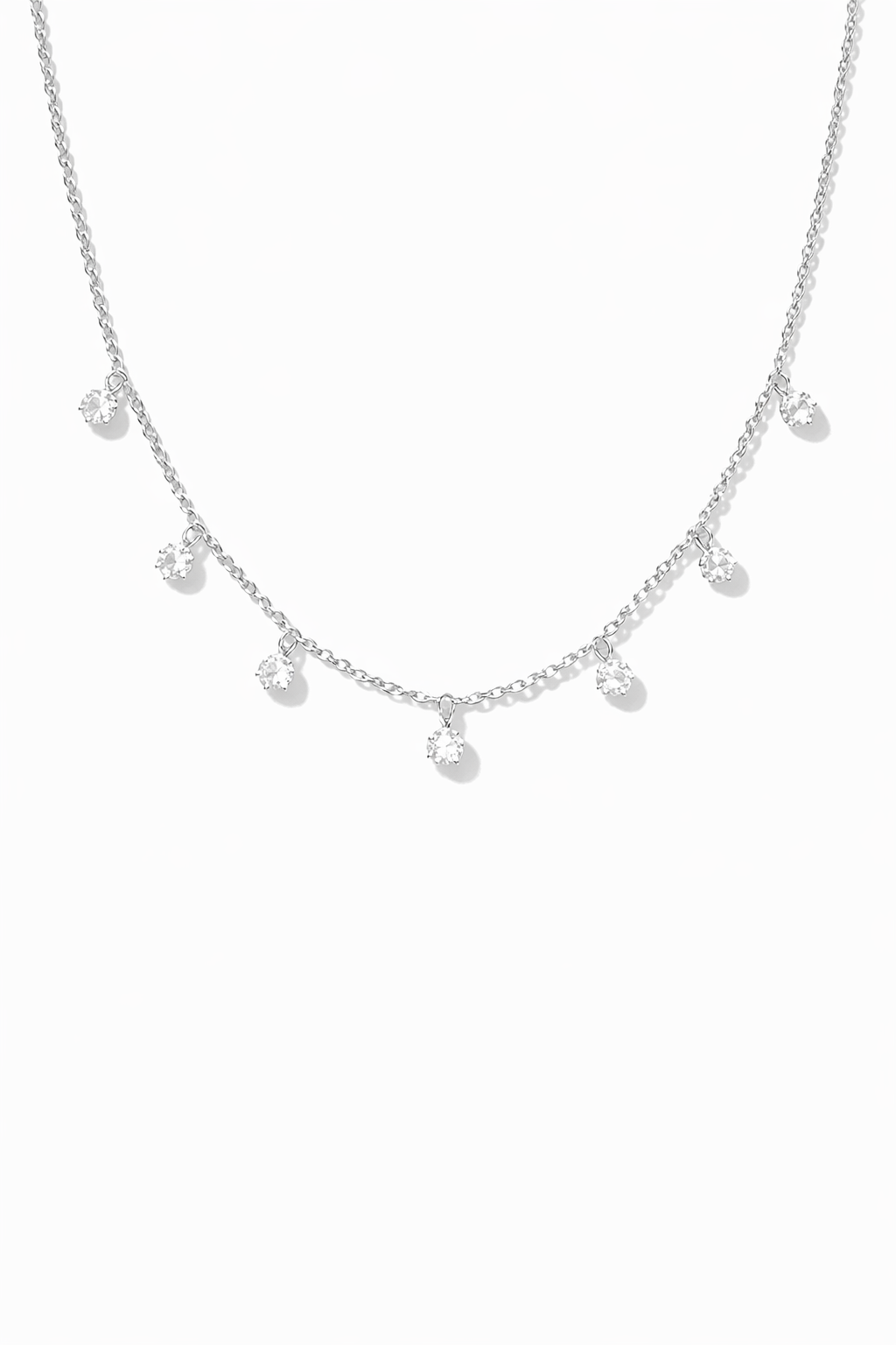 Celeste Spark Station Necklace Silver
