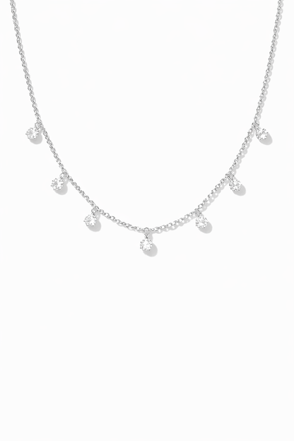 Celeste Spark Station Necklace Silver