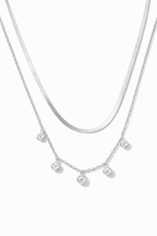 Luna Layered Spark Necklace Silver