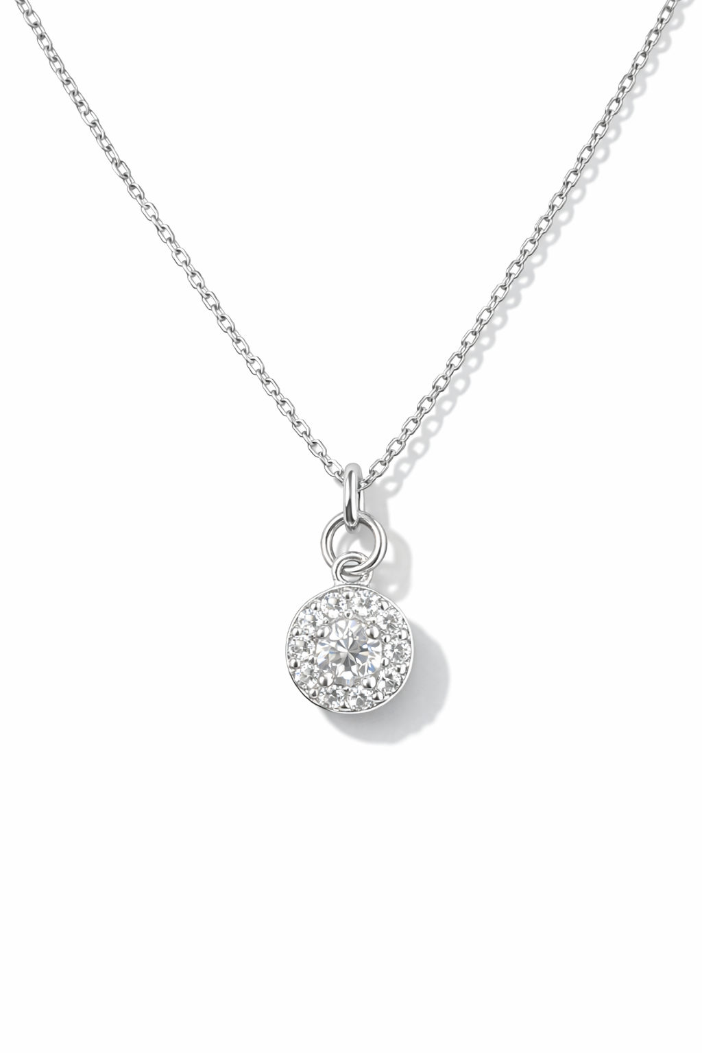 Halo Radiance Pendant Necklace Silver
