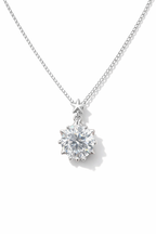 Starlight Solitaire Pendant Necklace Silver