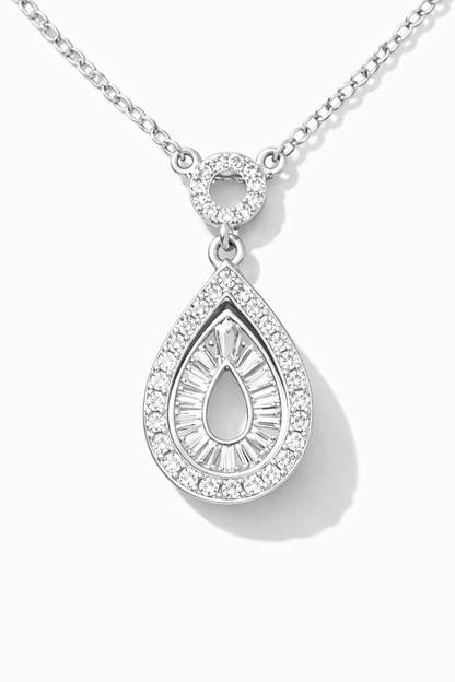 Aurora Teardrop Elegance Necklace Silver