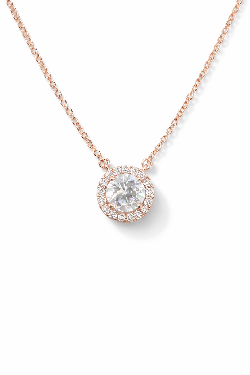 Halo Spark Necklace Rose Gold