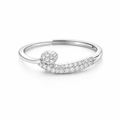 Celeste Crescent Pave Ring Silver