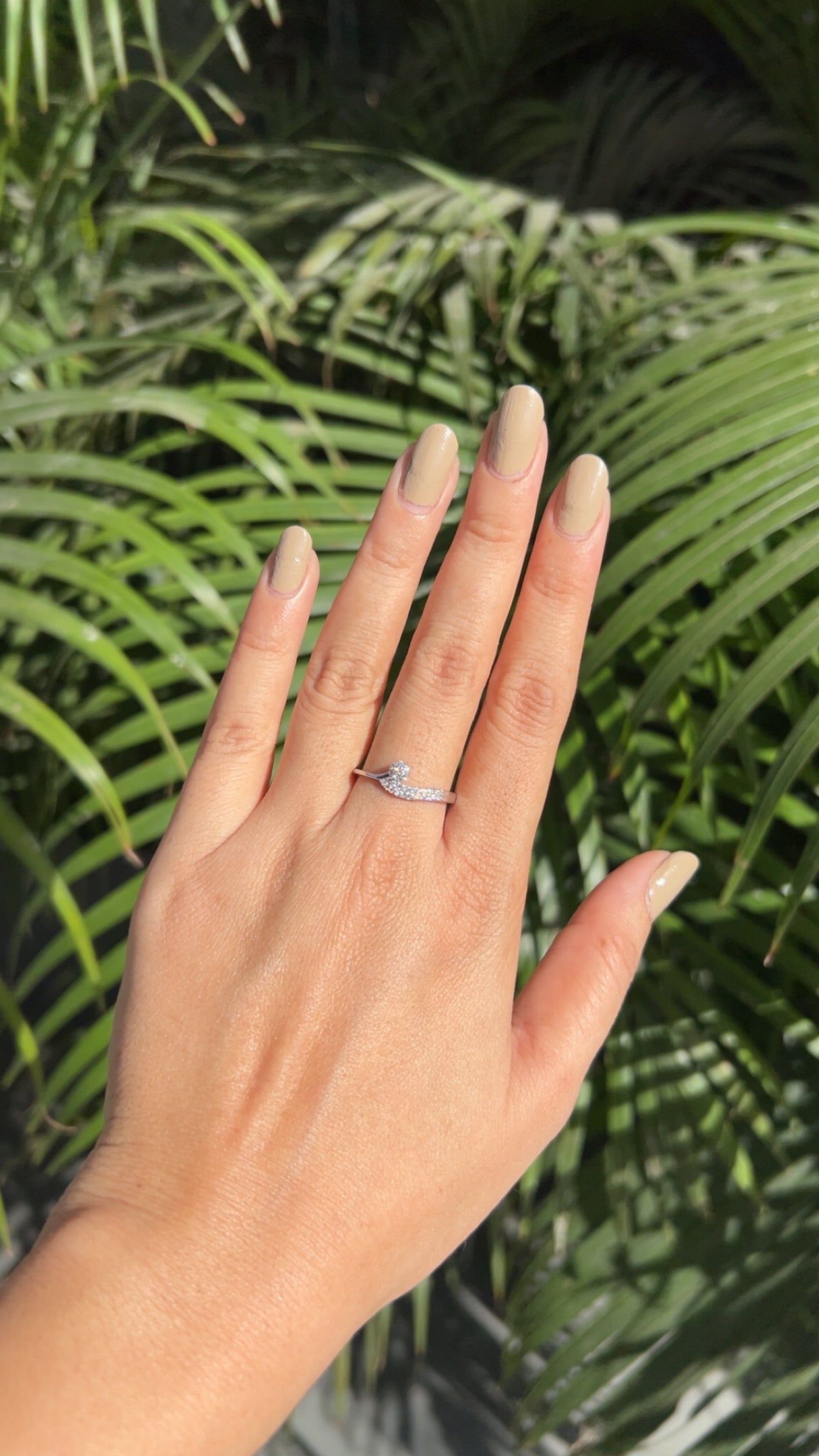 Celeste Crescent Pave Ring Silver