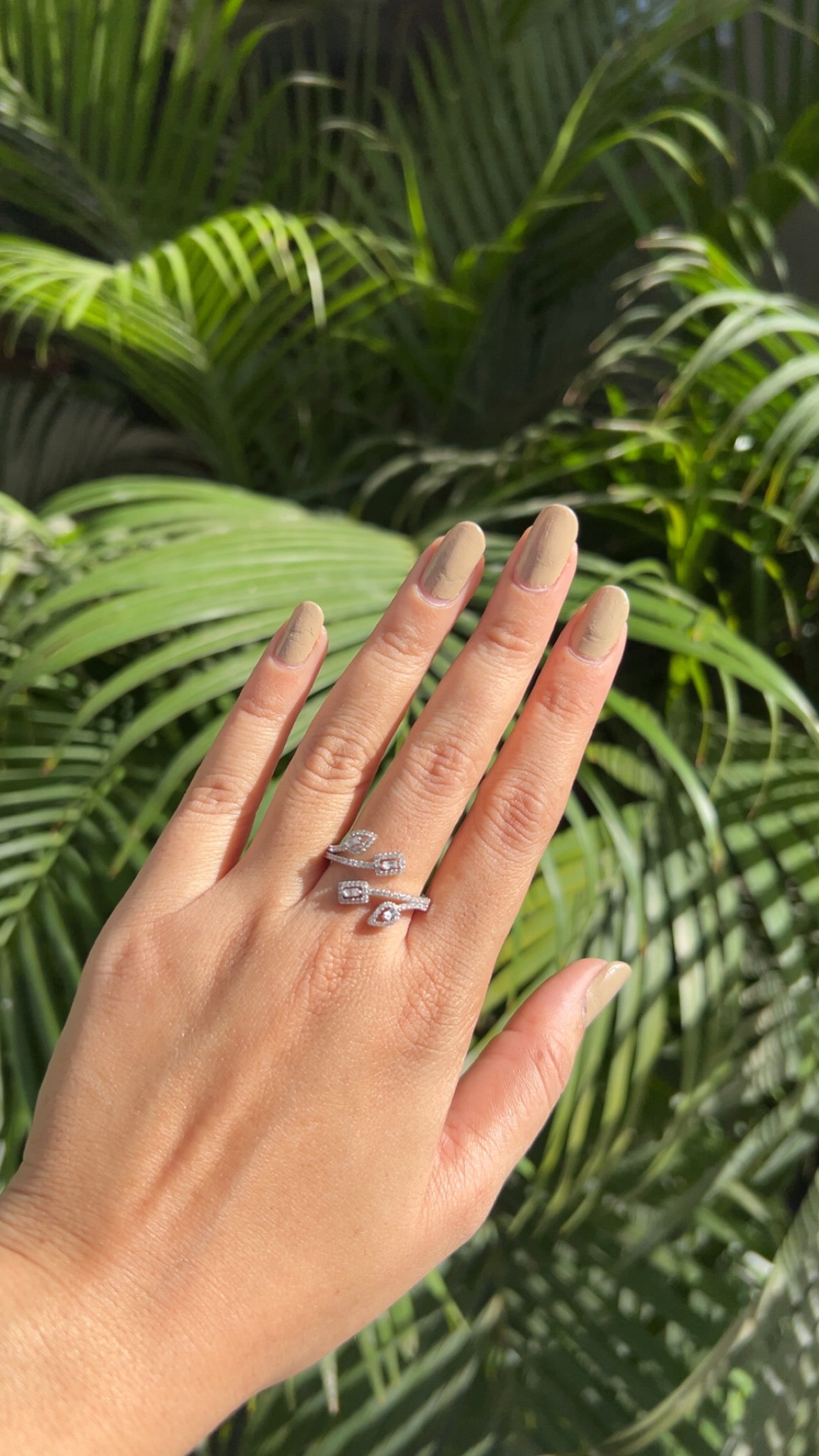 Marquise & Emerald Duo Wrap Ring Silver