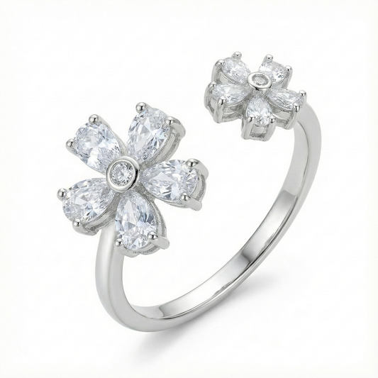 Bloom Radiance Open Ring Silver