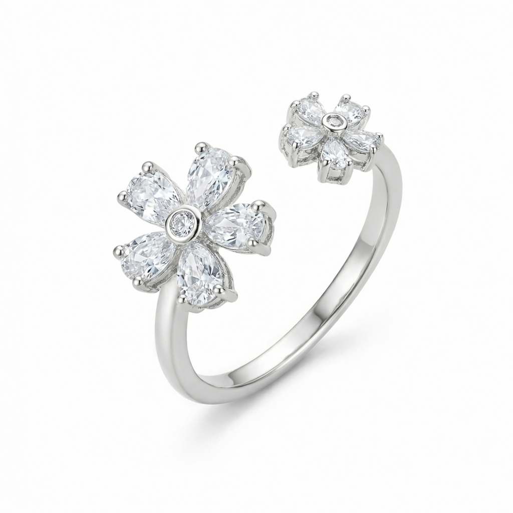 Bloom Radiance Open Ring Silver