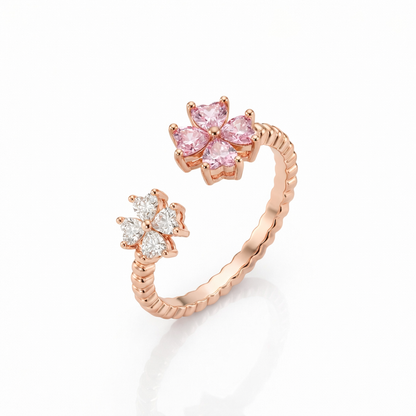 Blush Bloom Open Ring Rose Gold
