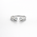 Luna Twin Glow Open Ring Silver