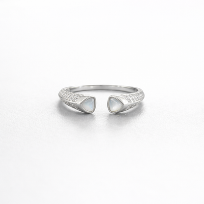 Luna Twin Glow Open Ring Silver