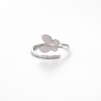 Petal Pave Wrap Ring Silver