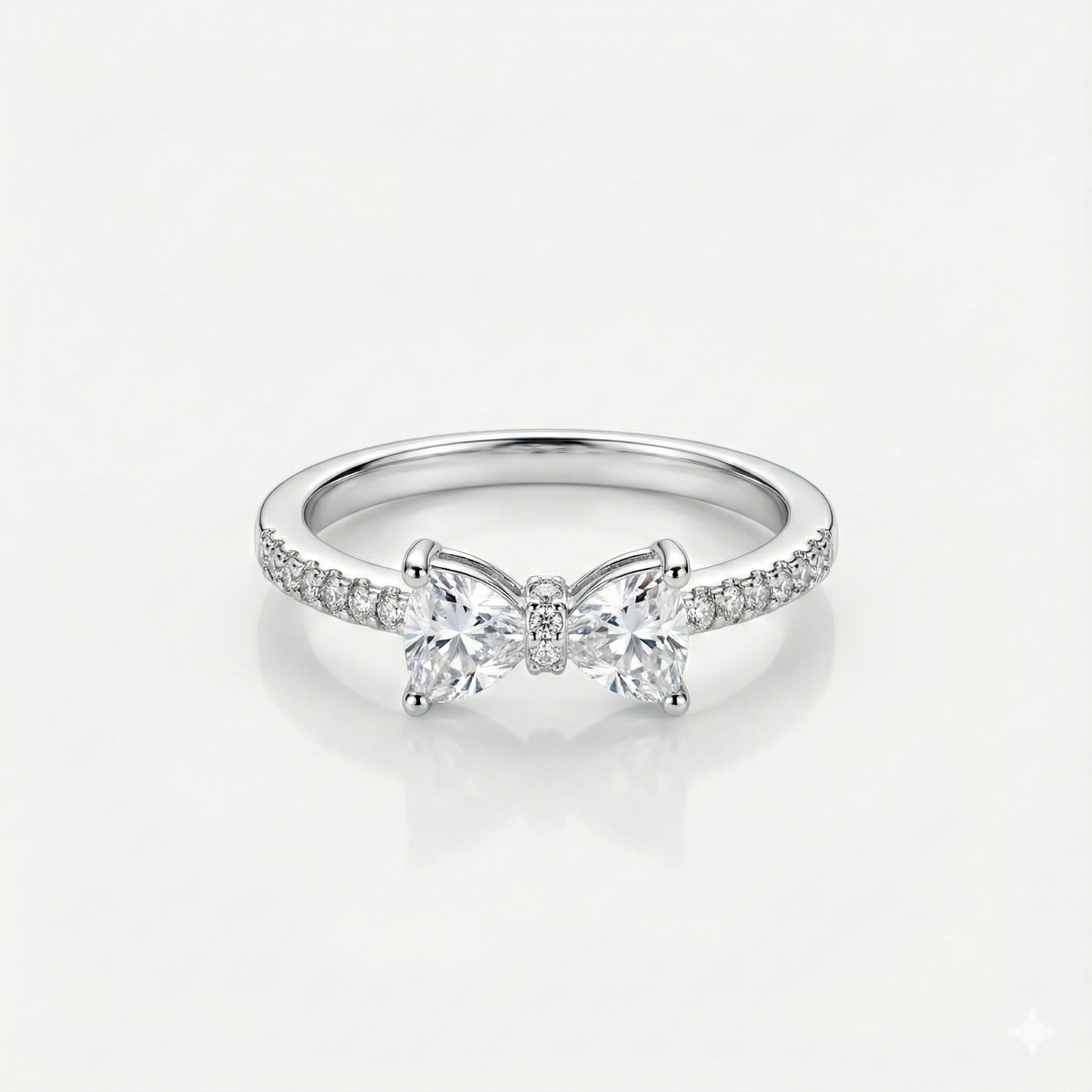 Twin Bow Spark Ring Silver