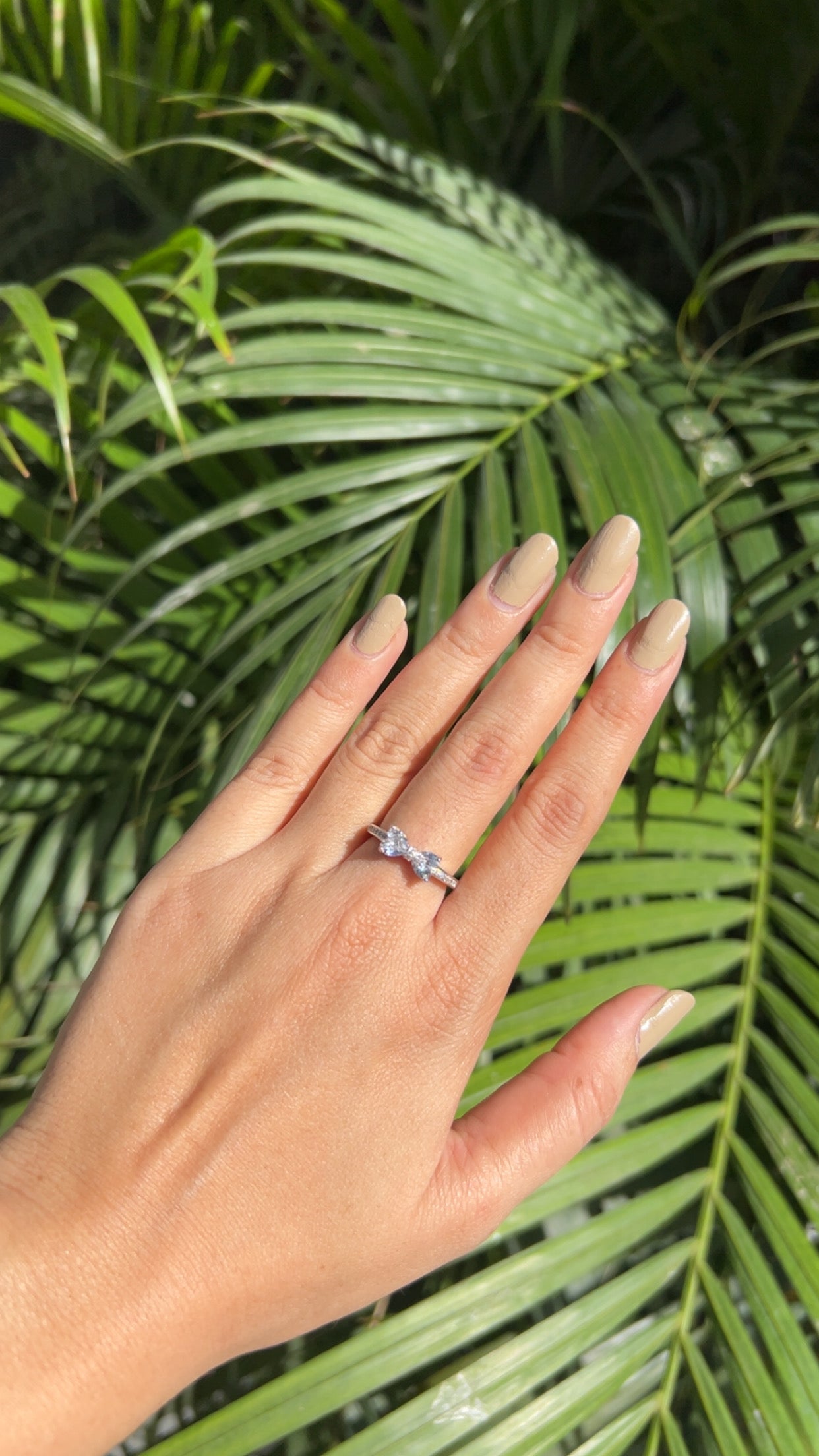 Twin Bow Spark Ring Silver