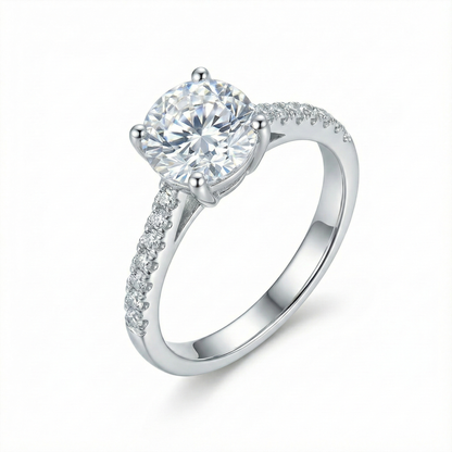 Eternal Spark Solitaire Ring Silver
