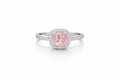 Blush Halo Cushion Ring Silver
