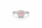 Blush Halo Cushion Ring Silver
