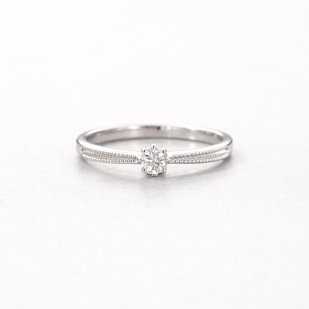 Classic Bloom Solitaire Ring Silver