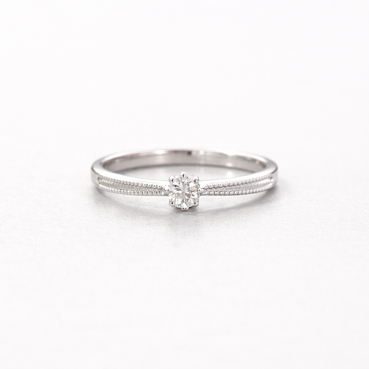 Classic Bloom Solitaire Ring Silver
