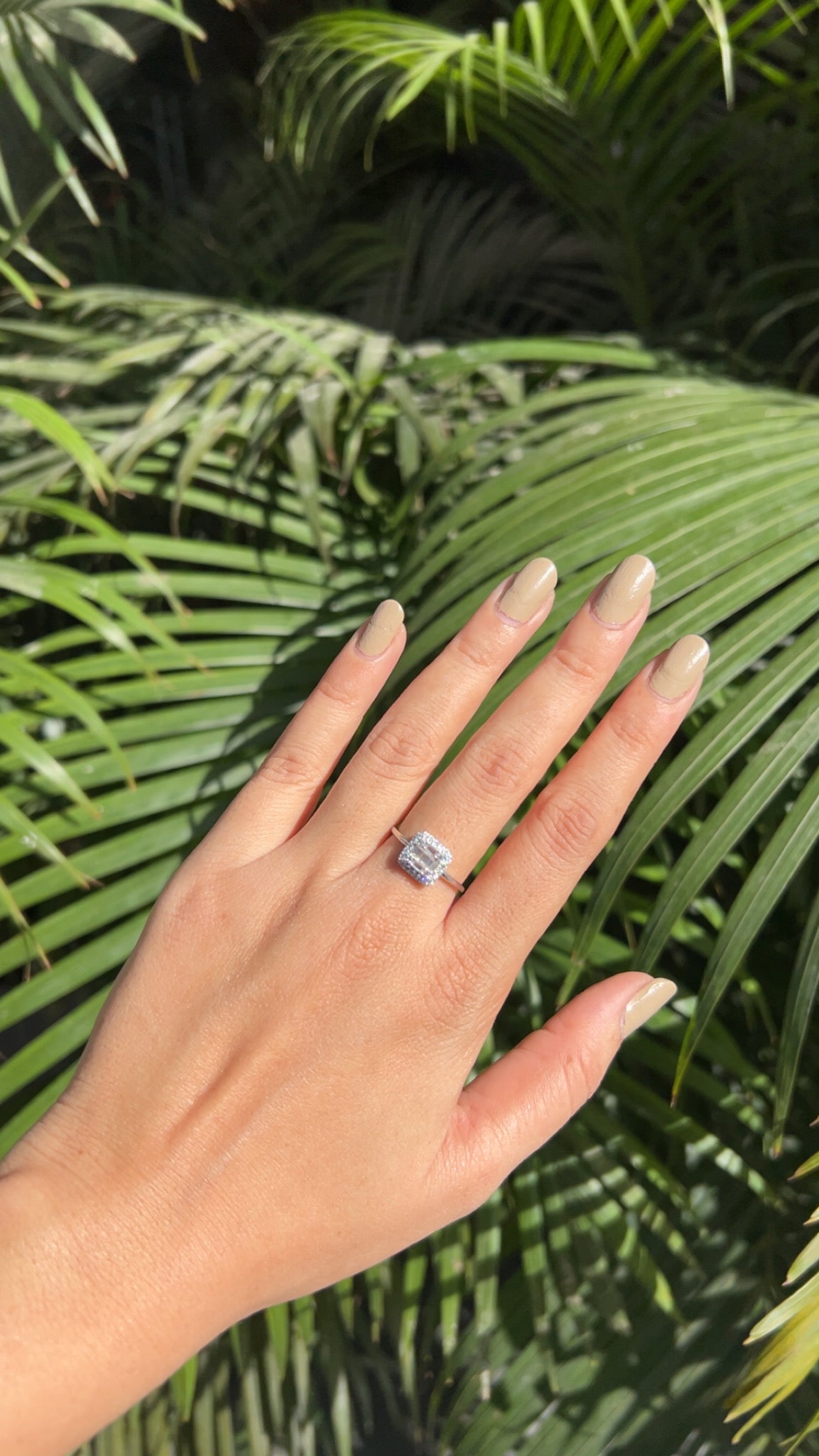 Radiant Square Halo Ring Silver